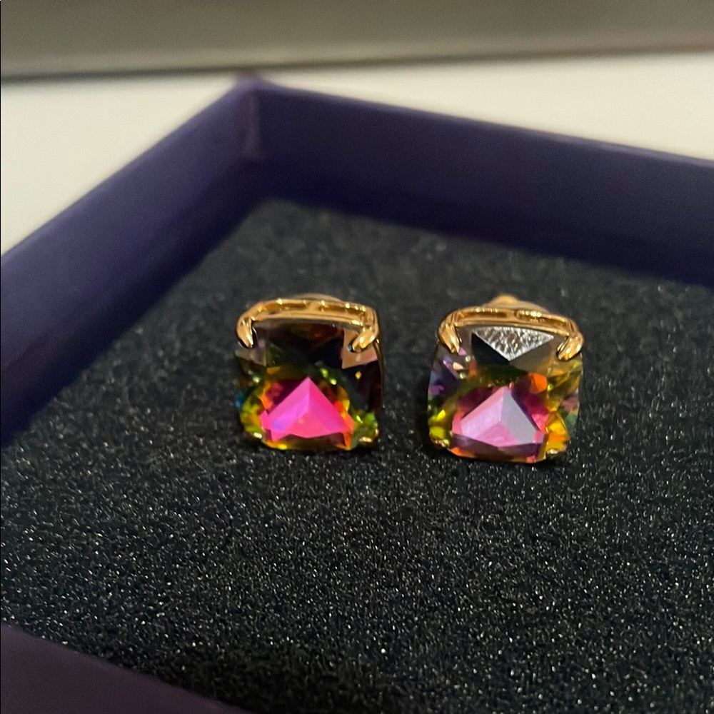 Kate Spade Pink and Green Earrings with Vibrant Gemstones
